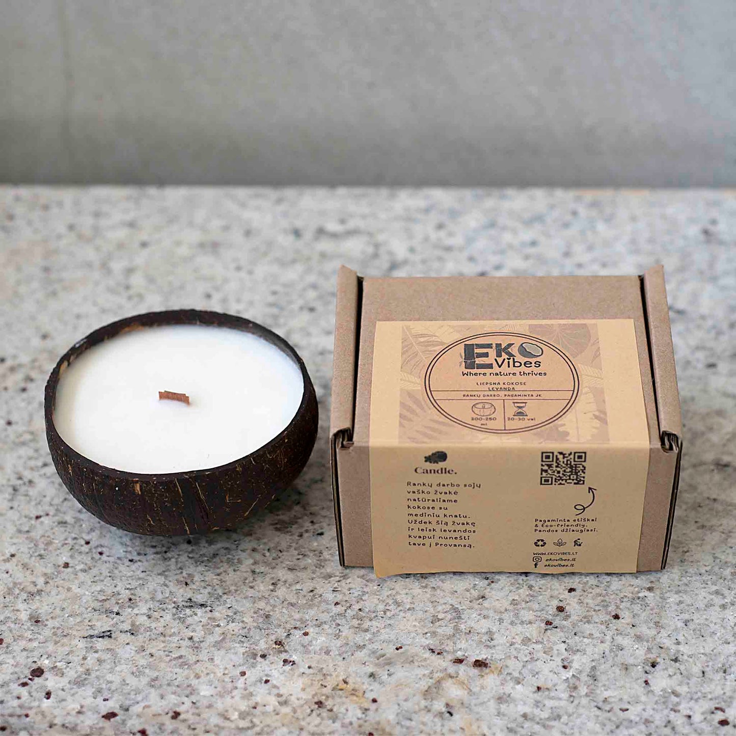 Žvakė Levanda su ekologiška pakuote – EkoVibes