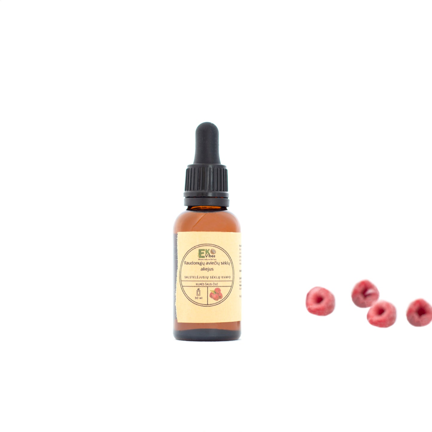 EkoVibes aviečių aliejus su natūraliomis avietėmis – intensyvus drėkinimas ir UV apsauga