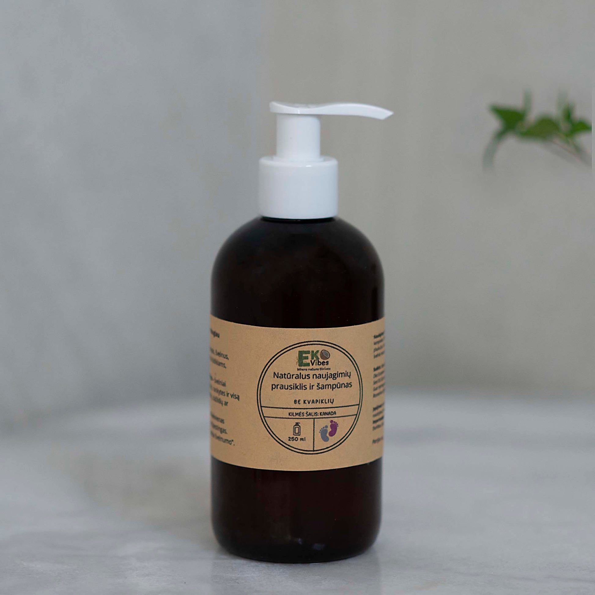 EkoVibes natūralus prausiklis ir šampūnas kūdikiams – 250 ml