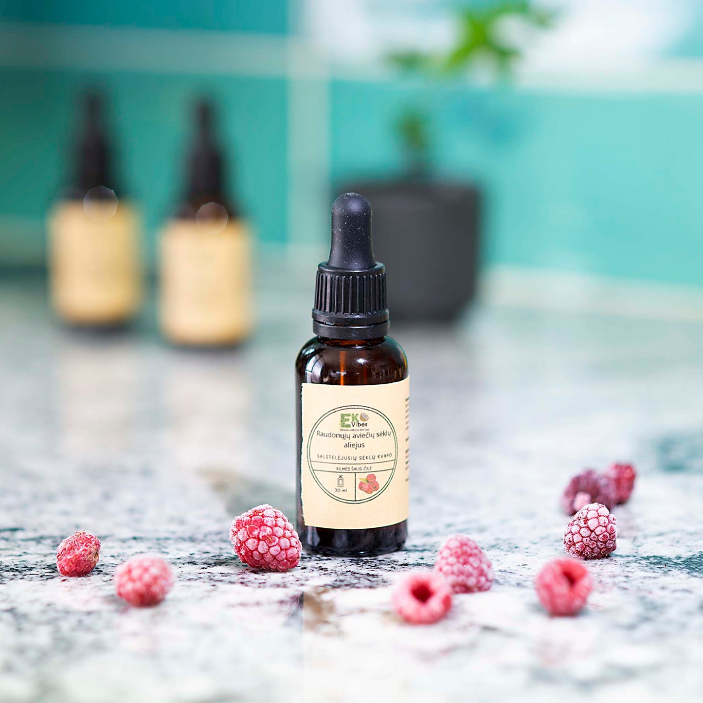 Raudonųjų aviečių sėklų aliejus 30 ml – natūralus, turtingas SPF aliejus veido odai