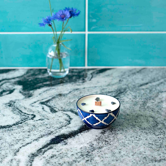 Tvari žvakė iš sojų vaško – Jūros kvapas su sodalito kristalais, be plastiko