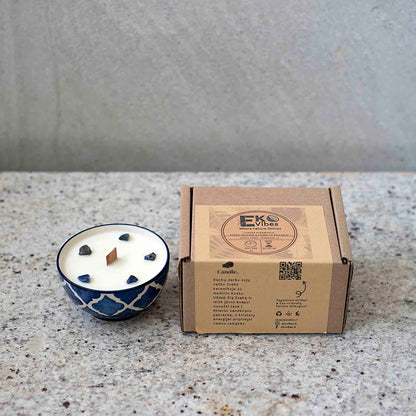Žvakė Jūros kvapas su sodalito kristalais su ekologiška pakuote – EkoVibes