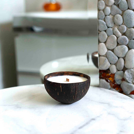 Rankų darbo sojų vaško žvakė – Levanda, keramikoje