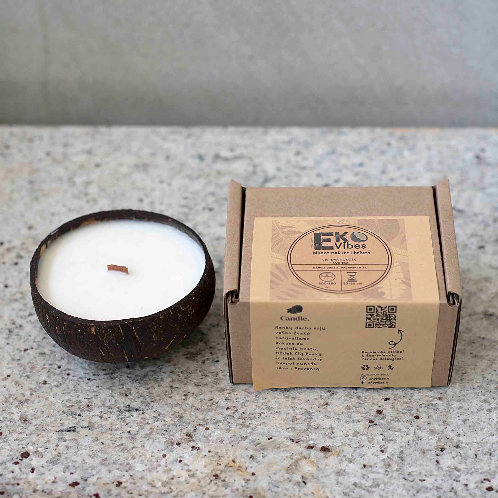 Žvakė Levanda su ekologiška pakuote – EkoVibes